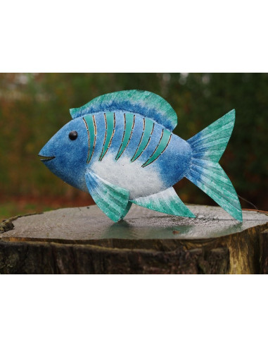 DECORATION JARDIN BLUE FISH