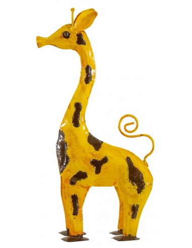 Décoration jardin métal - Girafe jaune