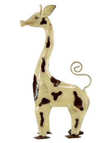 Décoration jardin métal - Girafe beige